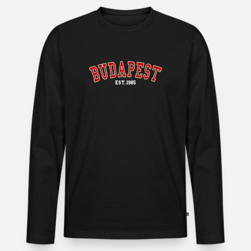 Budapest_Est_1985 - Männer Premium Bio Langarmshirt - Schwarz