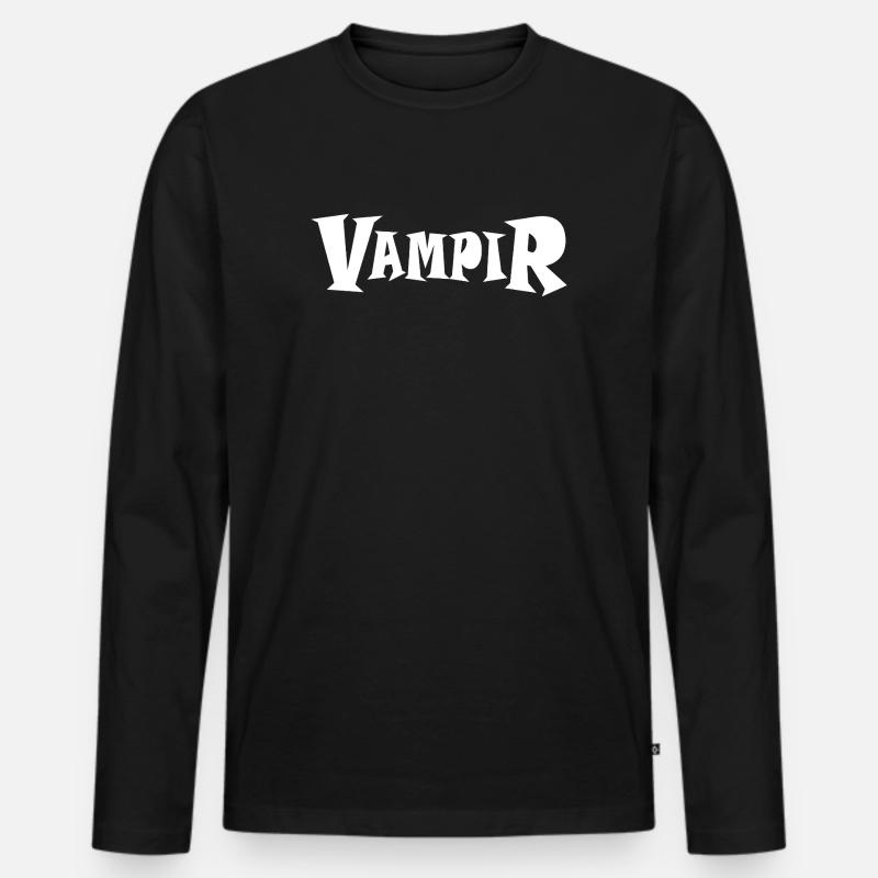VAMPIR - Männer Premium Bio Langarmshirt - Schwarz