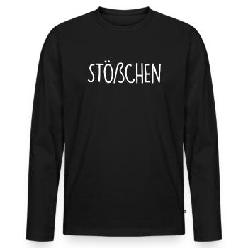 Stößchen - Men's Premium Organic Long Sleeve Shirt - black - Front - Nico (187cm)