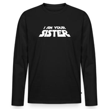 Beste Schwester Sci-Fi Familie Geschenk Prinzessin - Männer Premium Bio Langarmshirt - Schwarz - Vorne - Nico (187cm)