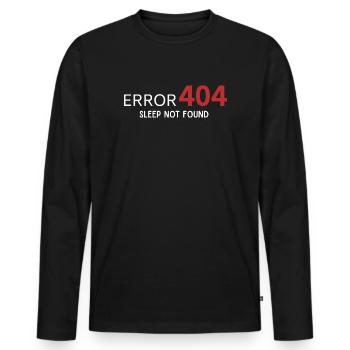 Erreur 404 Sommeil non trouvée – Schéma pour les développeurs - T-shirt manches longues Premium bio Homme - noir - Devant - Nico (187cm)