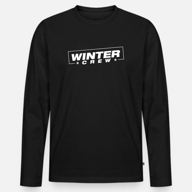 Winter Crew Winterlich - Männer Premium Bio Langarmshirt - Schwarz