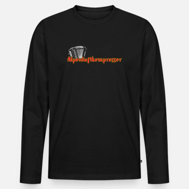 Alpenluftkompressor_2 - Männer Premium Bio Langarmshirt - Schwarz