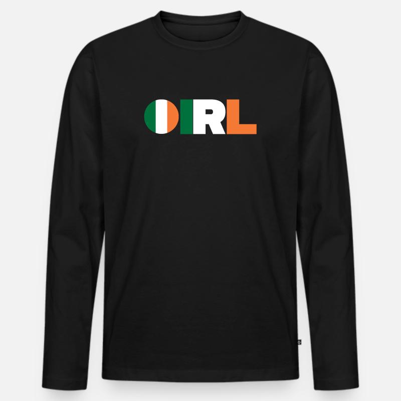 Irland - Männer Premium Bio Langarmshirt - Schwarz