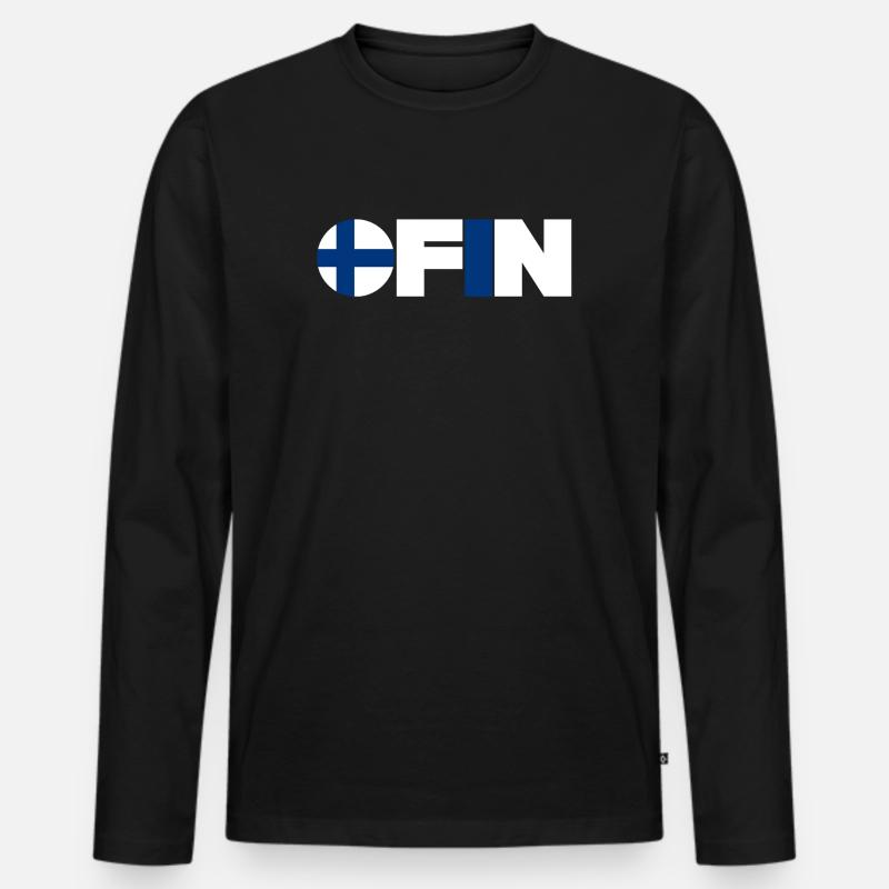 Finnland - Männer Premium Bio Langarmshirt - Schwarz