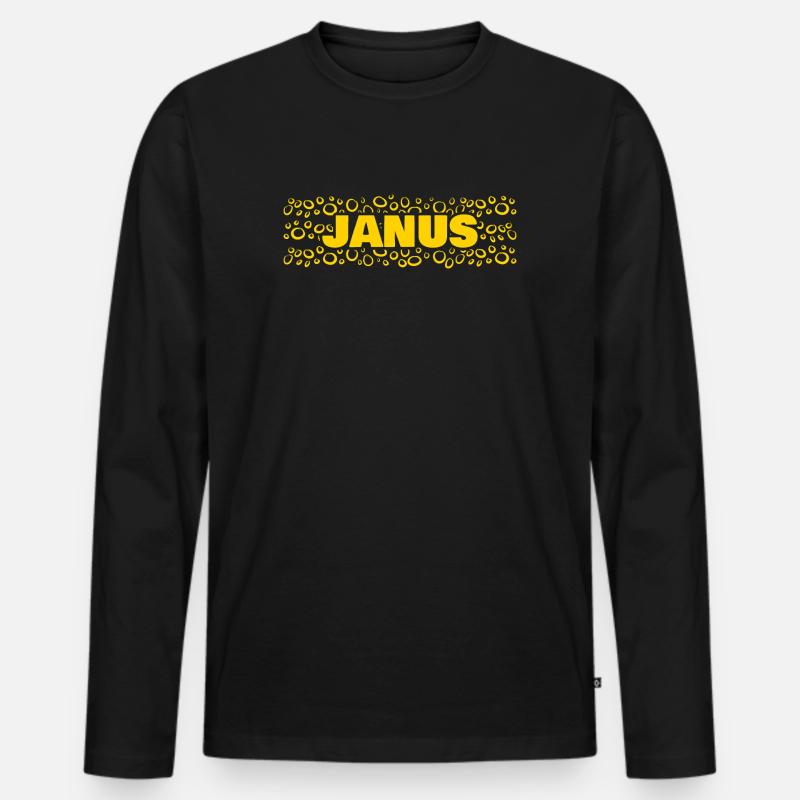 Geschenkidee Janus - Männer Premium Bio Langarmshirt - Schwarz
