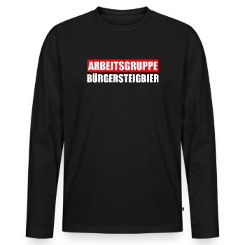 Bürgersteigbier OKF Ortskontrollfahrt - Männer Premium Bio Langarmshirt - Schwarz - Vorne - Nico (187cm)