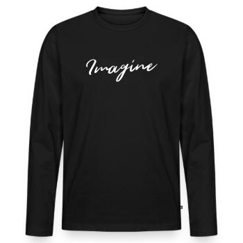 imaginer - T-shirt manches longues Premium bio Homme - noir - Devant - Nico (187cm)