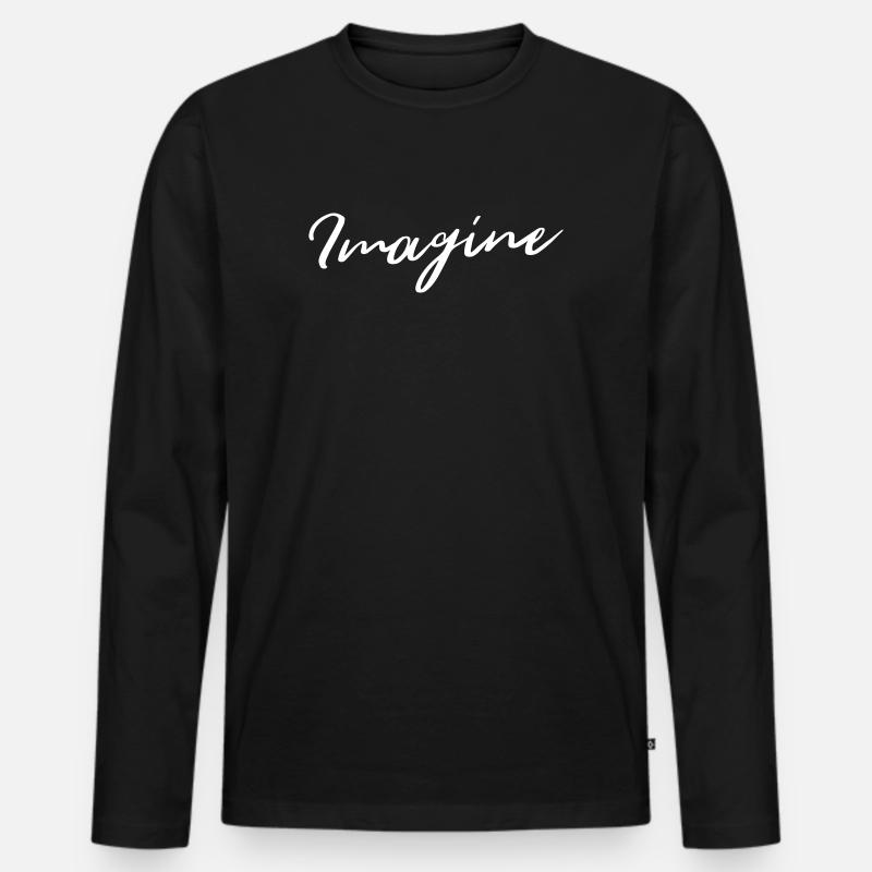 Imagine - Männer Premium Bio Langarmshirt - Schwarz