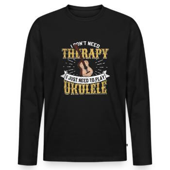 Ukulele - Männer Premium Bio Langarmshirt - Schwarz - Vorne - Nico (187cm)