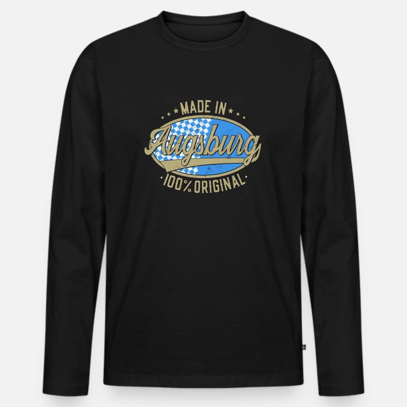 Augsburg Augsburger Original - Männer Premium Bio Langarmshirt - Schwarz