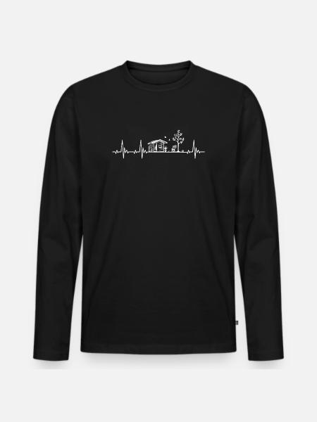 Kleingarten Freizeitgarten Gärtner Herzschlag - Männer Premium Bio Langarmshirt - Schwarz