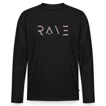 Rave Art design glitchy - raver EDM Techno House - Men's Premium Organic Long Sleeve Shirt - black - Front - Nico (187cm)