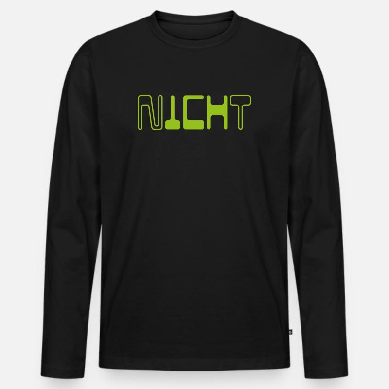 Nicht ICH - ICH Nicht  - Männer Premium Bio Langarmshirt - Schwarz