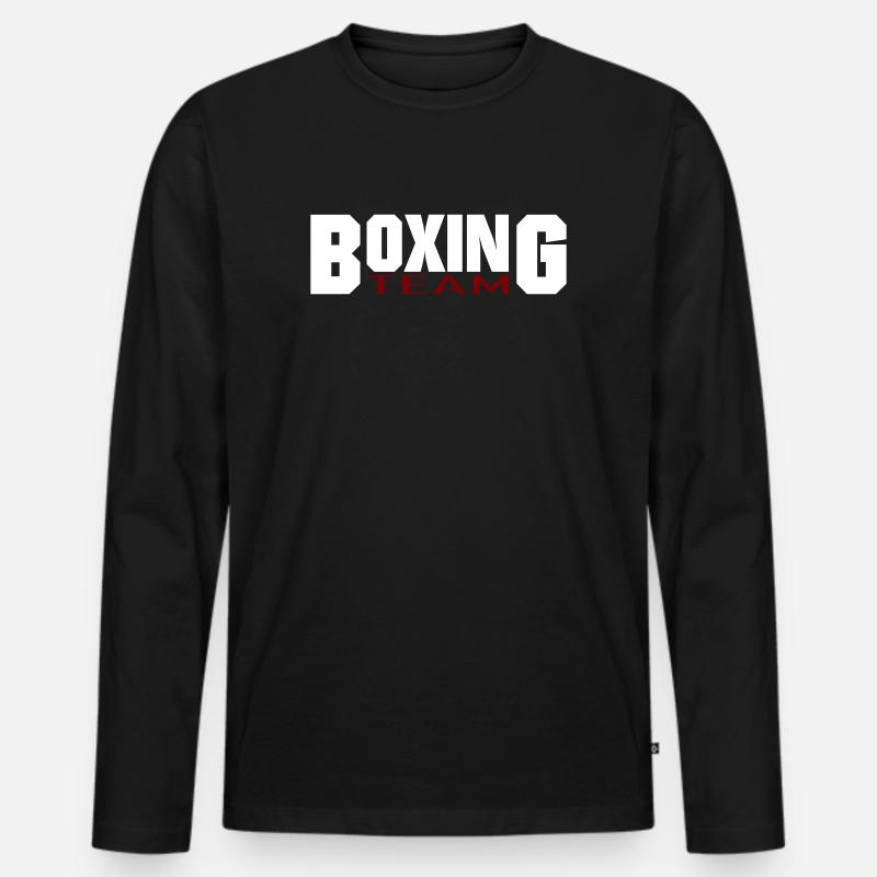 Boxing Team Design - Männer Premium Bio Langarmshirt - Schwarz