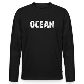 OCÉAN - T-shirt manches longues Premium bio Homme - noir - Devant - Nico (187cm)