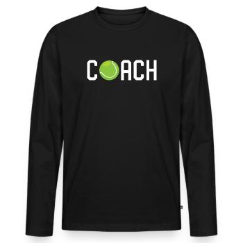 Entraîneur de tennis - T-shirt manches longues Premium bio Homme - noir - Devant - Nico (187cm)