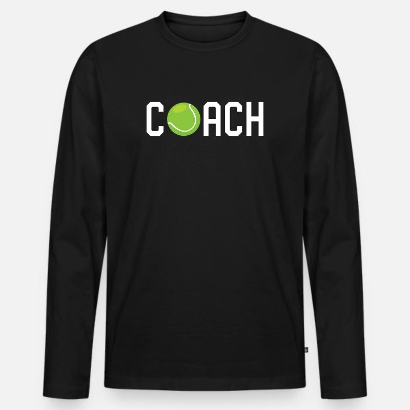 Tennis-Coach - Männer Premium Bio Langarmshirt - Schwarz