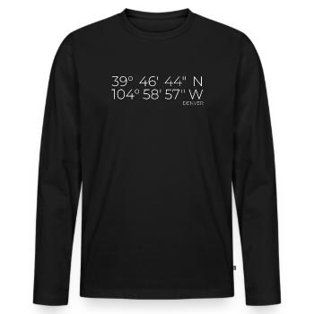 Coordonnées Denver - T-shirt manches longues Premium bio Homme - noir - Devant - Nico (187cm)