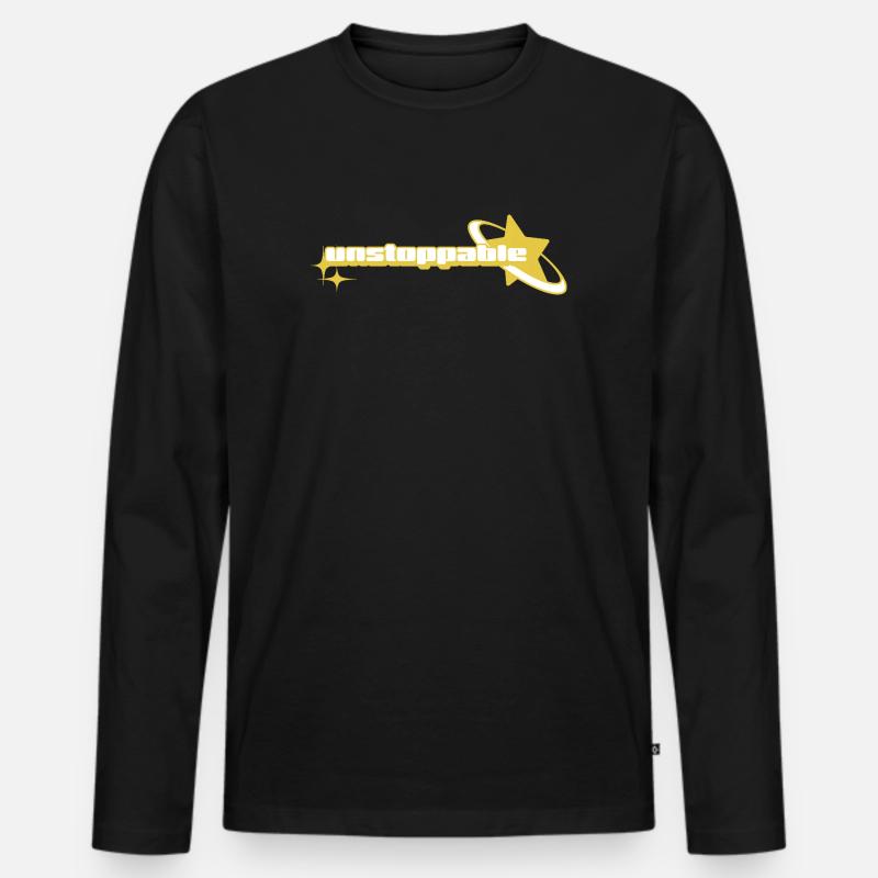 Star Astronaut Design _ Gelb - Männer Premium Bio Langarmshirt - Schwarz