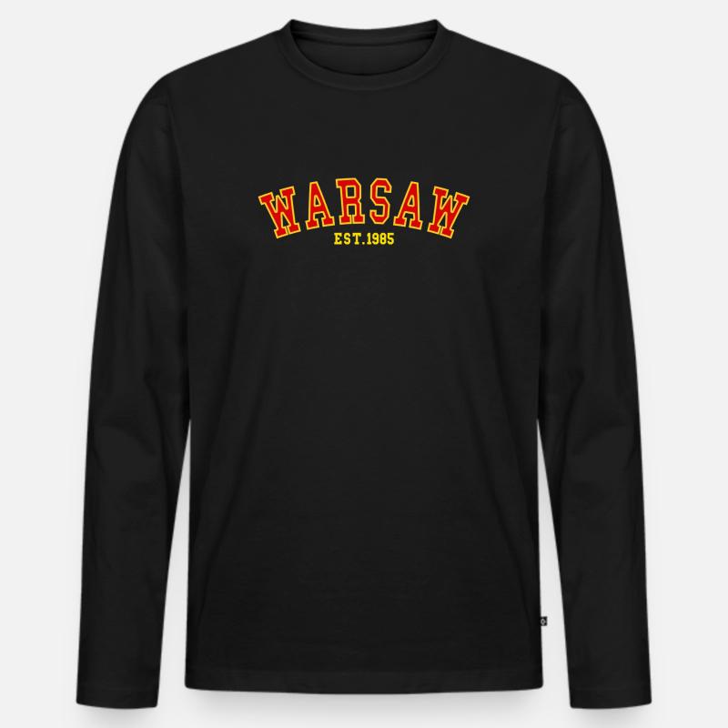 Warsaw_Est_1985 - Männer Premium Bio Langarmshirt - Schwarz