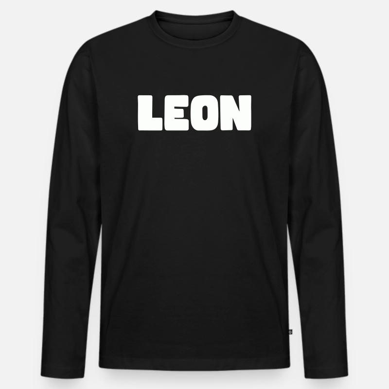 Leon Name - Männer Premium Bio Langarmshirt - Schwarz