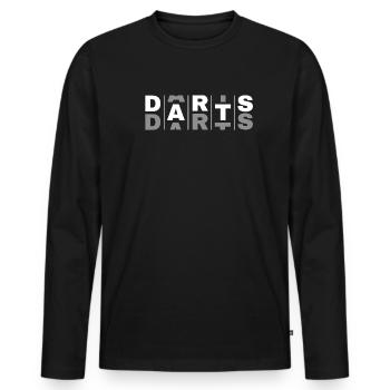 Dart,Darts - Männer Premium Bio Langarmshirt - Schwarz - Vorne - Nico (187cm)