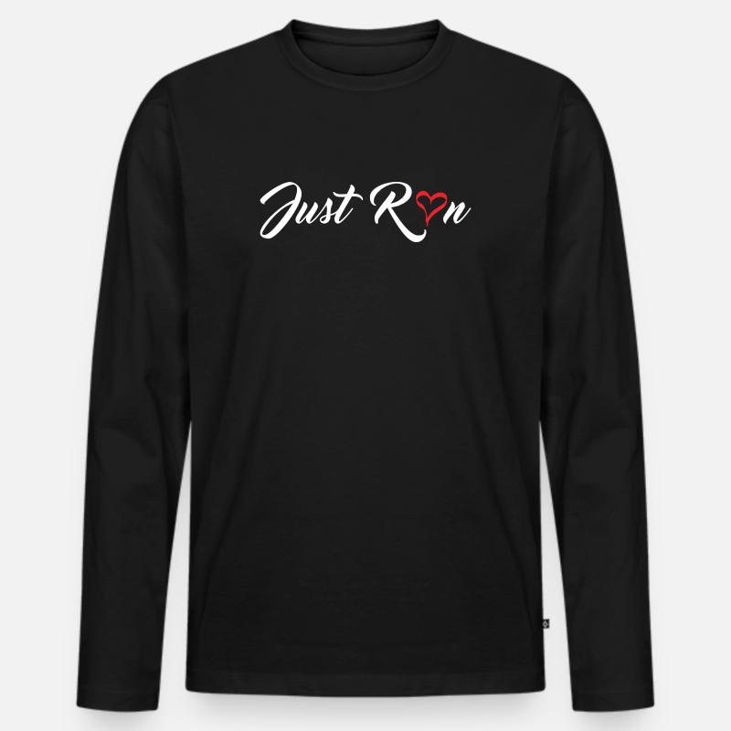 Lauf einfach - Männer Premium Bio Langarmshirt - Schwarz