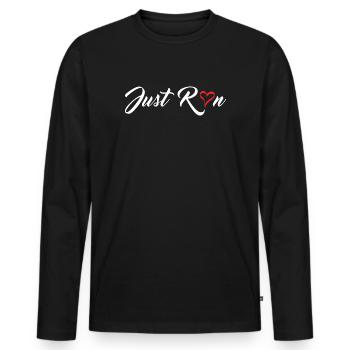 Cours juste - T-shirt manches longues Premium bio Homme - noir - Devant - Nico (187cm)