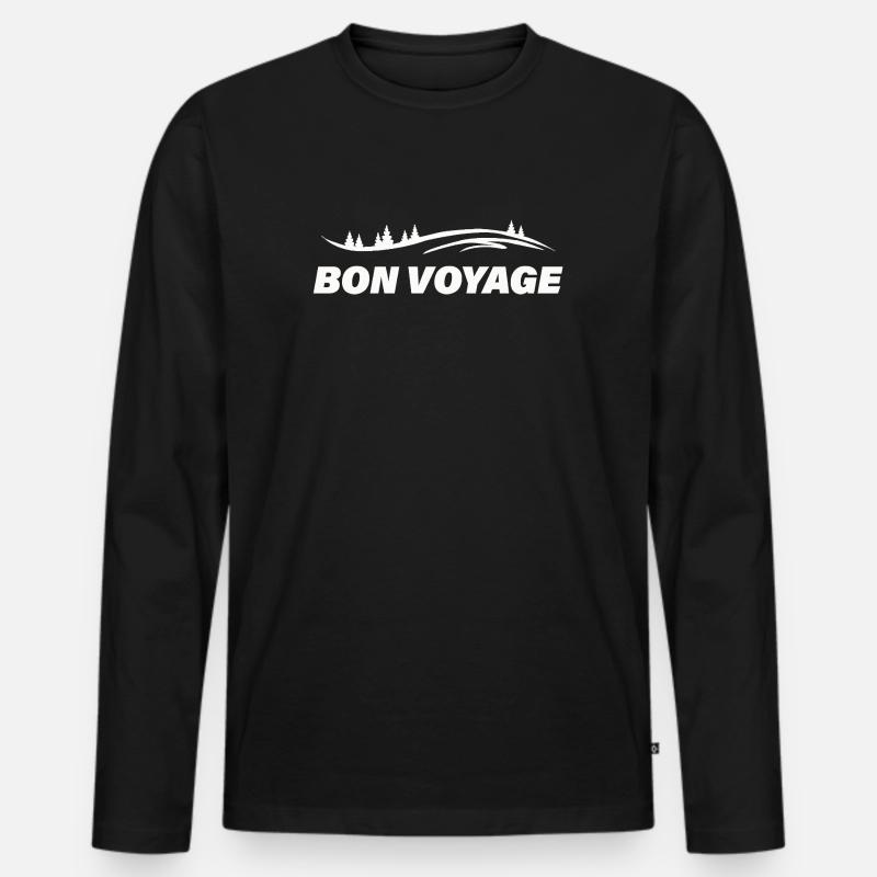 BON VOYAGE - Männer Premium Bio Langarmshirt - Schwarz