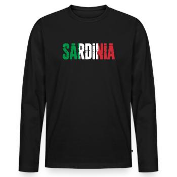 Sardaigne Italie Île de Sardaigne Sardaigne - T-shirt manches longues Premium bio Homme - noir - Devant - Nico (187cm)