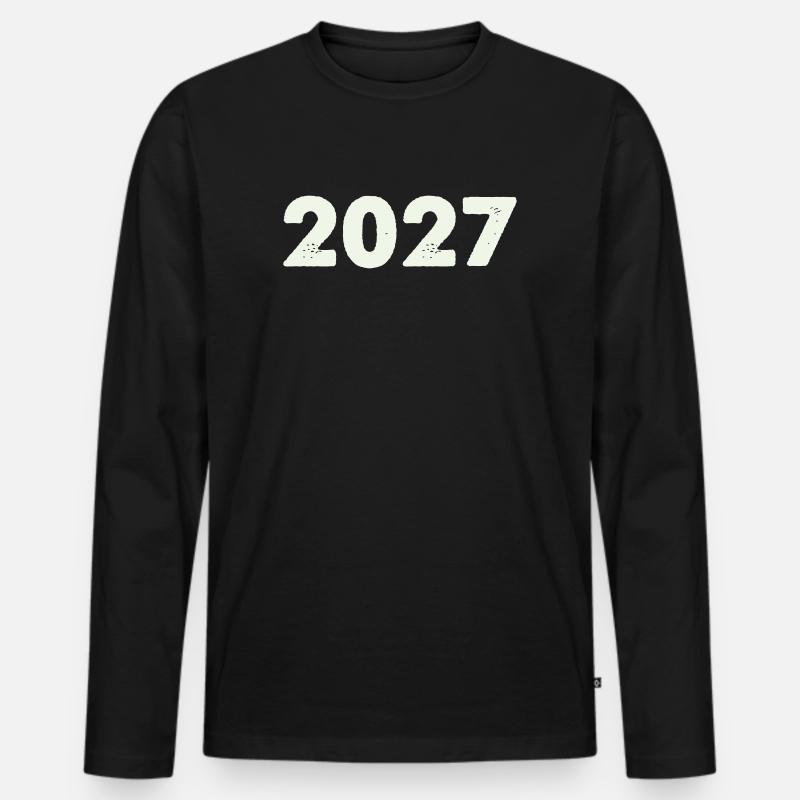 2027 - Männer Premium Bio Langarmshirt - Schwarz