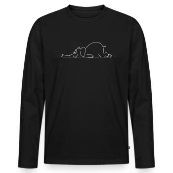 Elefant - Männer Premium Bio Langarmshirt - Schwarz - Vorne - Nico (187cm)