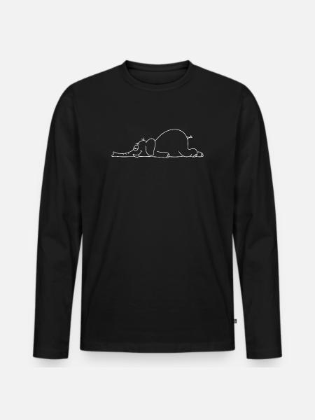 Elephant - Men's Premium Organic Long Sleeve Shirt - black