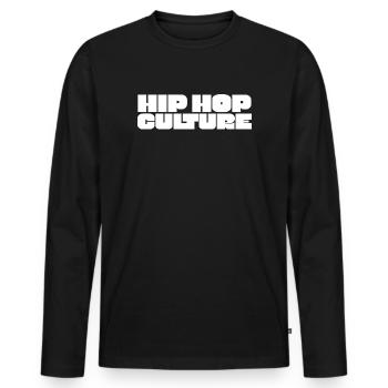 La culture hip hop - T-shirt manches longues Premium bio Homme - noir - Devant - Nico (187cm)