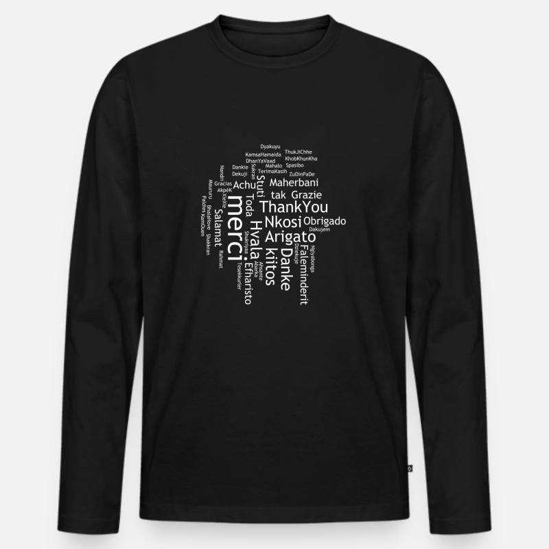 Danke - Männer Premium Bio Langarmshirt - Schwarz