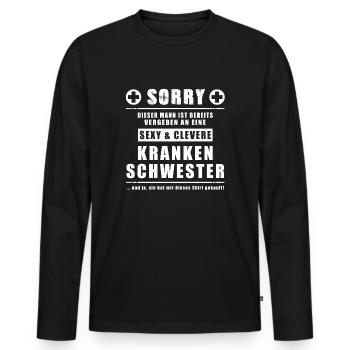 Krankenschwester - Dieser Mann Ist Bereits ... - Männer Premium Bio Langarmshirt - Schwarz - Vorne - Nico (187cm)