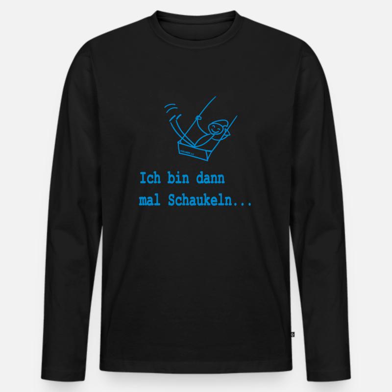 Schaukeln - Männer Premium Bio Langarmshirt - Schwarz
