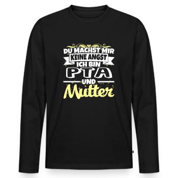 PTA und Mutter - Keine Angst - Männer Premium Bio Langarmshirt - Schwarz - Vorne - Nico (187cm)
