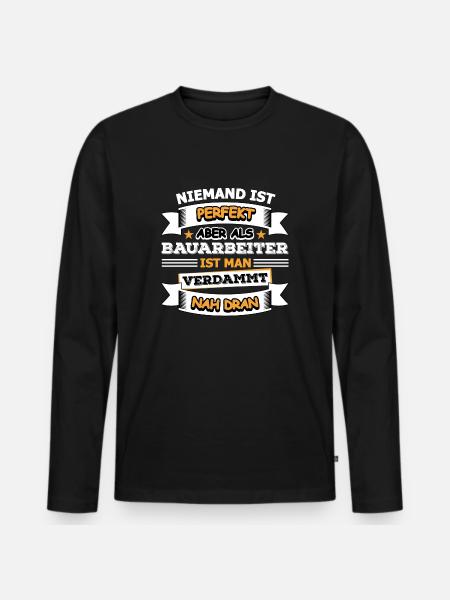 Bauarbeiter - Männer Premium Bio Langarmshirt - Schwarz