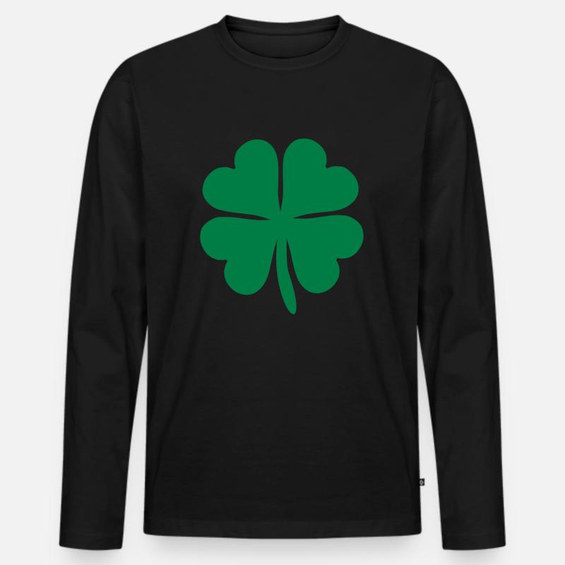 kleeblatt_01 - Männer Premium Bio Langarmshirt - Schwarz