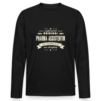 Pharma-Assistentin aus Leidenschaft - Männer Premium Bio Langarmshirt - Schwarz - Vorne - Nico (187cm)