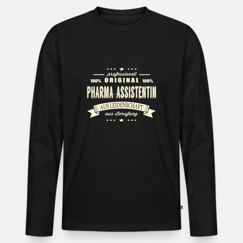 Pharma-Assistentin aus Leidenschaft - Männer Premium Bio Langarmshirt - Schwarz