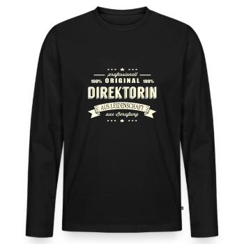 Direktorin aus Leidenschaft - Männer Premium Bio Langarmshirt - Schwarz - Vorne - Nico (187cm)