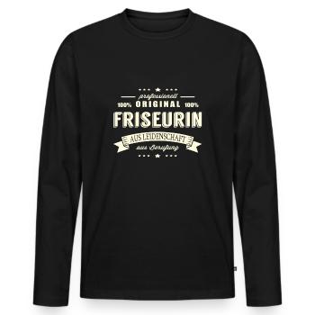 Friseurin aus Leidenschaft - Männer Premium Bio Langarmshirt - Schwarz - Vorne - Nico (187cm)