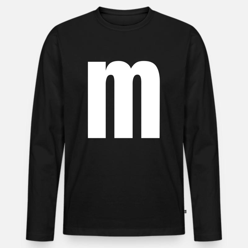 M - Männer Premium Bio Langarmshirt - Schwarz