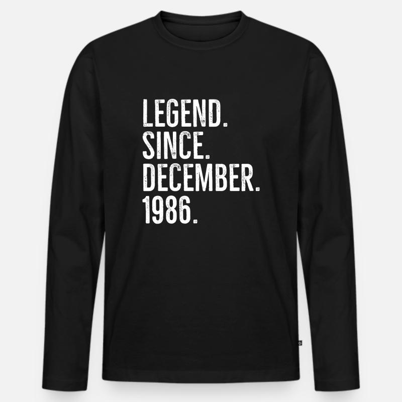 Legende seit Dezember 1986 - Männer Premium Bio Langarmshirt - Schwarz