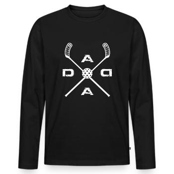 floorball floorball-papa floorball - T-shirt manches longues Premium bio Homme - noir - Devant - Nico (187cm)