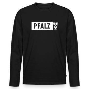 Pfalz Schild mit Dubbeglas - Männer Premium Bio Langarmshirt - Schwarz - Vorne - Nico (187cm)