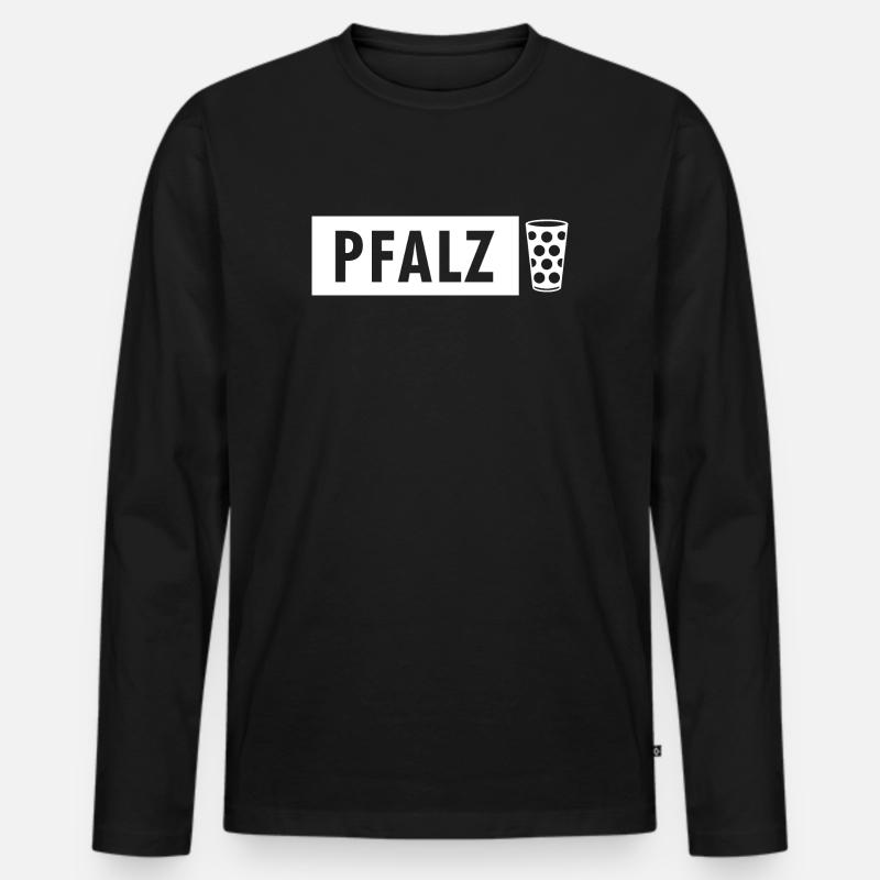 Pfalz Schild mit Dubbeglas - Männer Premium Bio Langarmshirt - Schwarz